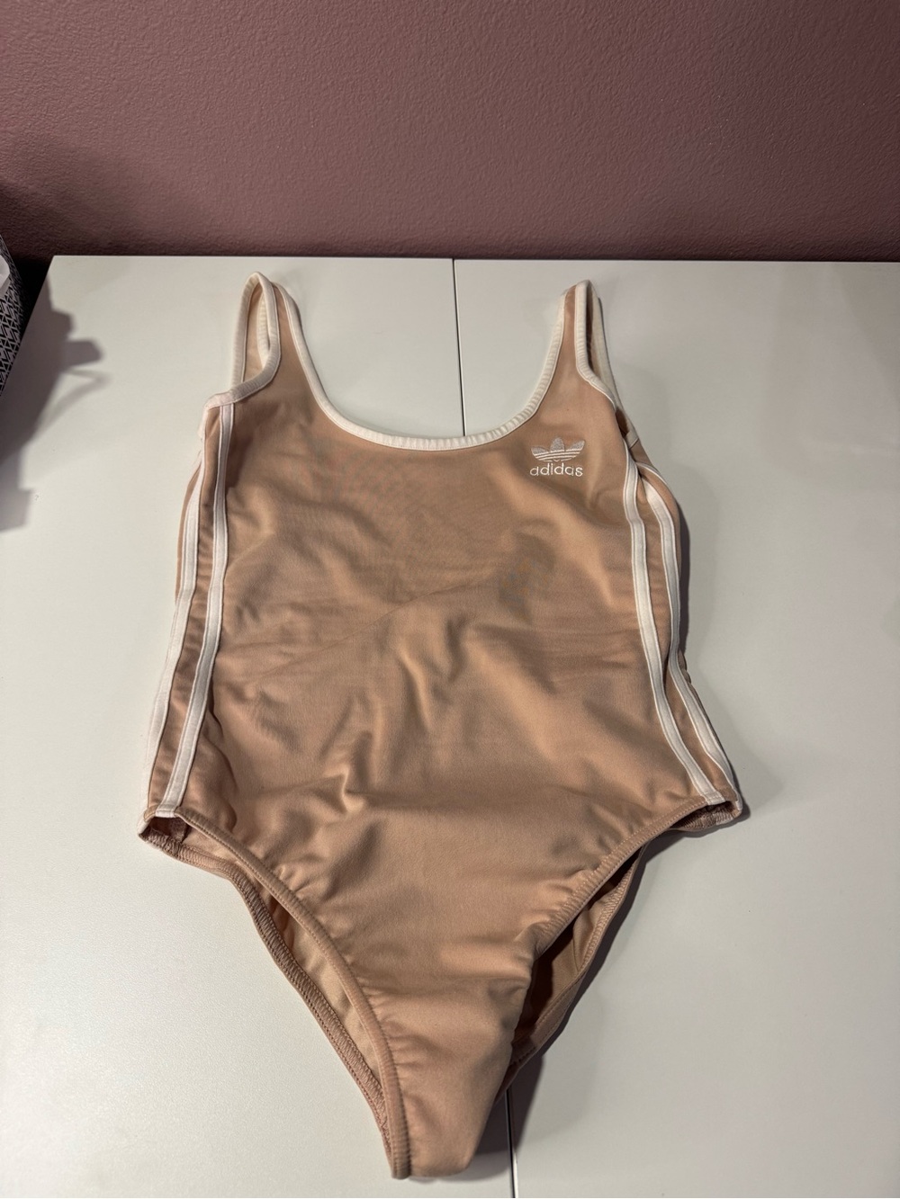Adidas Women’s Cream/Tan One-Piece Bodysuit